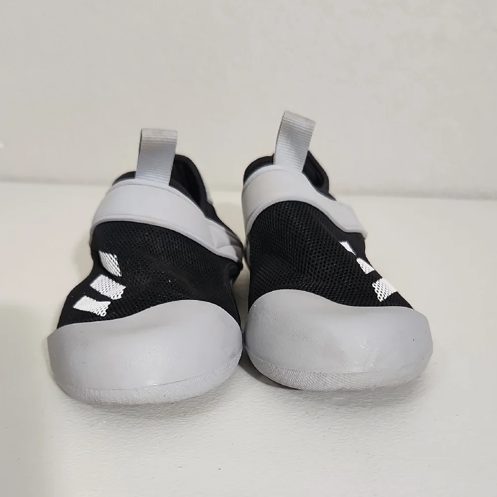 Adidas Water Shoes Size 1 Kids Black Gray Breathable Mesh